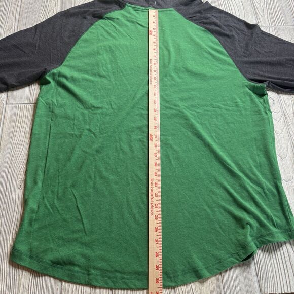 Oregon Ducks Logo LS Raglan Hooded Tee Men’s XXL Green Gray Soft Box Seats NWT - Picture 11 of 12